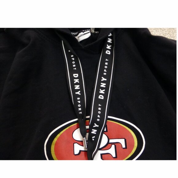 SF 49ers DKNY Sport Black Cropped Suzy Pullover Hoodie - Picture 13 of 16